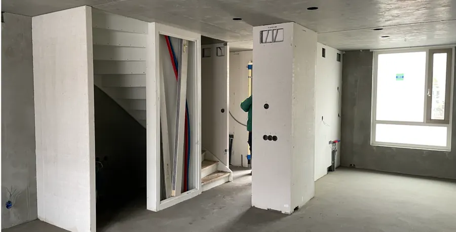 Prefab binnenwanden in woningen in Vlaardingen